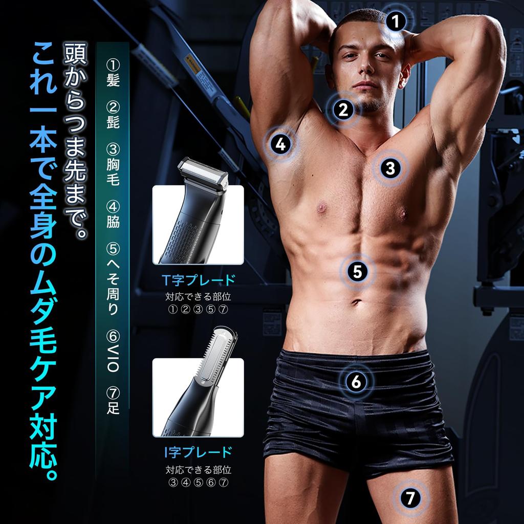 Kensen Electric Body Beard for and Body Hair Removes Unwanted Rechargeable 20 Length Settings from 1mm to Dial Suitable for Shaving in the and