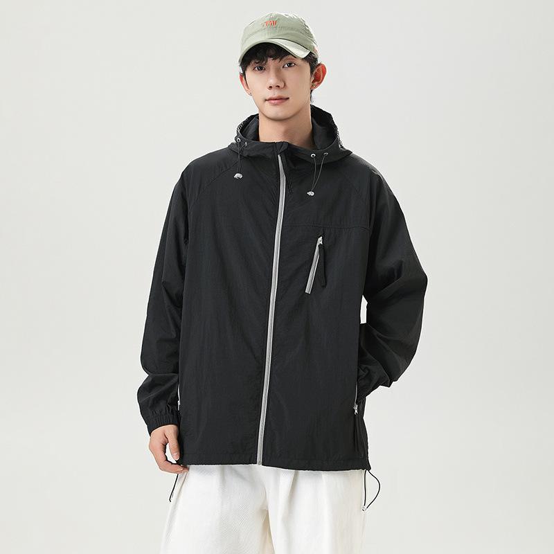 UPF10 + Sunscreen Top Jacket Men's Summer Ice Silk Hooded Sports Fishing Sunscreen Clothing Outdoor Light Sunscreen Clothing Women