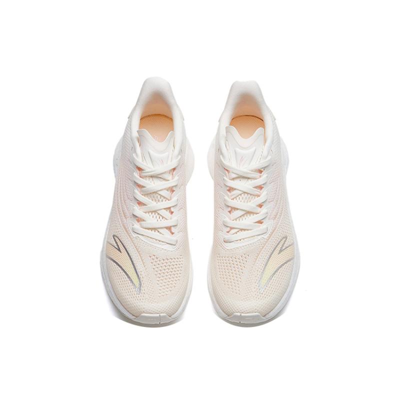 Anta MACH 2.0 Shock Absorbers Slip Resistant, Abrasion Resistant, Breathable Low Top Running Shoes Women's Ivory White Sneakers 122225583-5