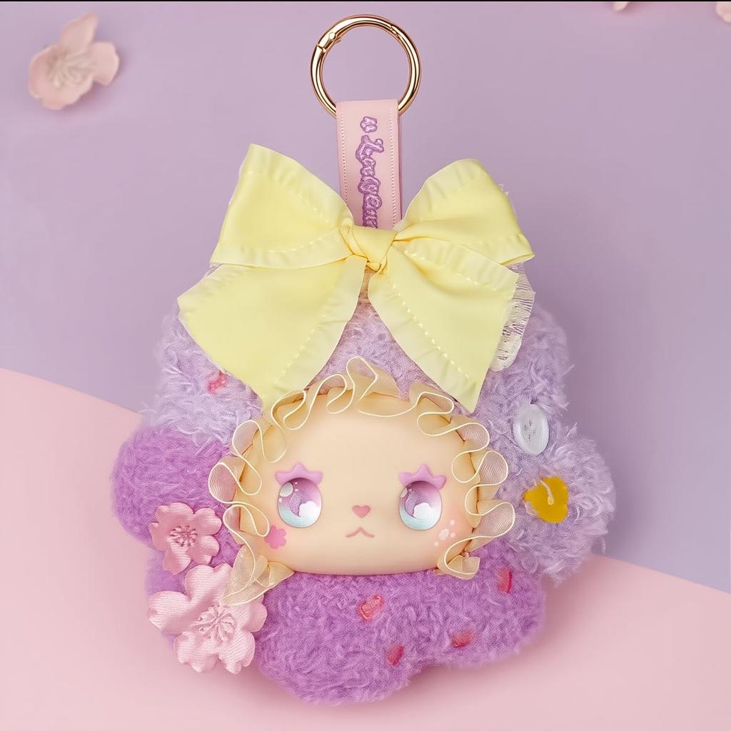 LOVELY EMMA Saisai Hanarei Series Mascot Plush Toy Blind Box Lovebu Plush Toy Lovebu Doll Glass Face Fluffy Wavy Lace Colorful Colors Ribbon 8 Types 2