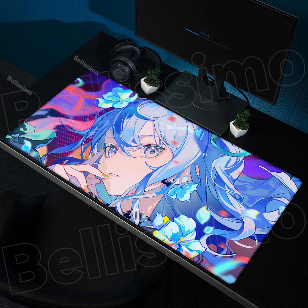 Large Mouse Pad Hoshimachi Suisei Anime Computer Notebook Hololive Gaming Setup Accessories Mouse Mat Non-slip Keyboard Desk Pad