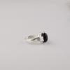 Gemma di Tormalina Nera Naturale Gioielli in Argento Sterling 925 Anello di Proposta Per Lei CZR-18-27
