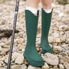 Stylish Women's Rain Shoes: Suitable For Outdoor Wear, Adult High-cylinder Water Shoes, Thick-soled, Waterproof With Cuffed Open