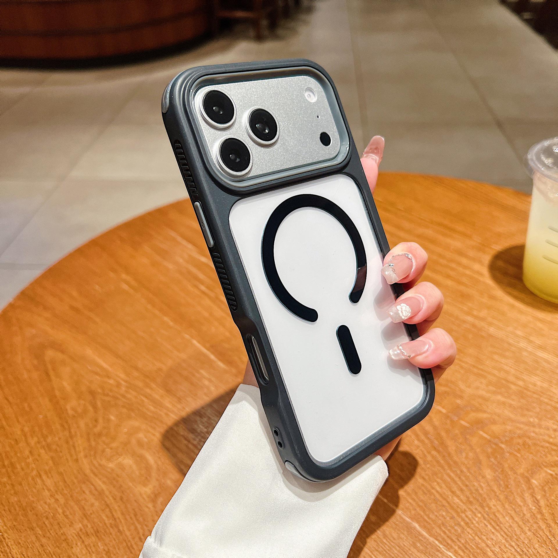

Magnetic Acrylic Phone Case for Apple 17PROMAX with Anti-slip Strip iPhone 14PLUS/15PLUS