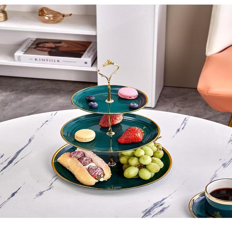 ZISIZ Minimalistisk 3-vånings Vit Dessertställ Set om 2