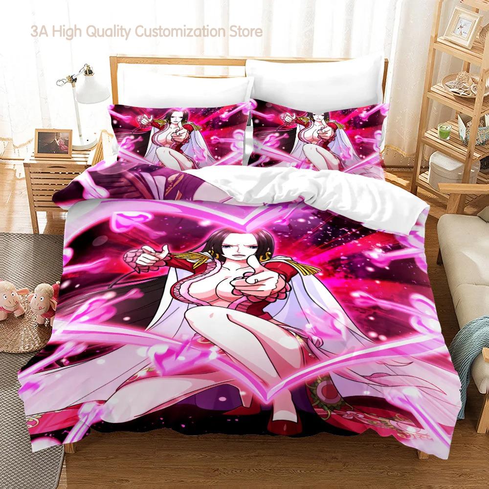 Boa Hancock Sängkläder Set Enkel Twin Full Queen King Size Queen Kejsarinna Sängset Aldult Pojkar Sovrum Påslakanset 3D-tryck 013