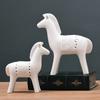 Nordic Porcelain Saddle Horse Figurine Handmade Ceramic White Pony MIniature Decor Gift Craft Embellishment Ornament Accessories