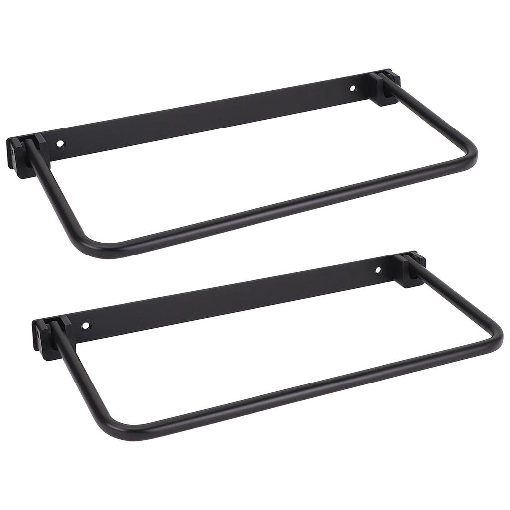 2 Set Foldable RV Shoe Rack Aluminium Alloy Space Saving Wall Mounted Shoe Organizer Shelf for Hotel Living Room Black