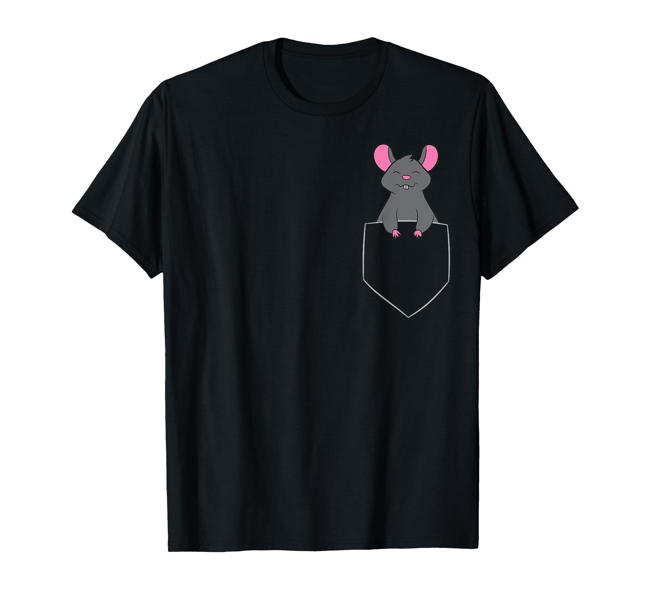 Mouse, pet, funny mouse, mouse in a bag, in a pocket, T-shirt