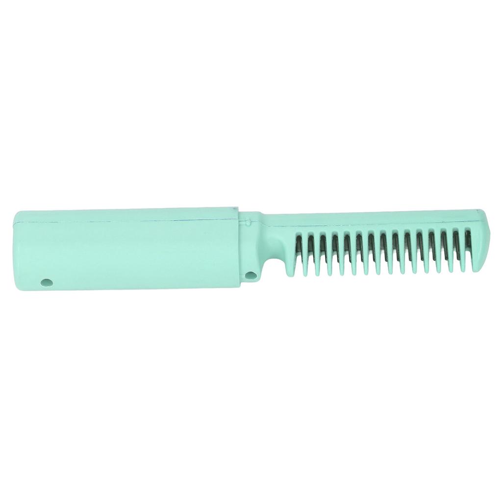 Hair Straightener Comb Brush Cordless Mini Rechargeable Electric Hair Curler for Home Travel Green