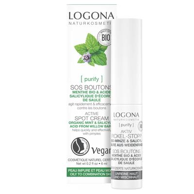 Crème BIO antibactérienne STOP-ACNE pour peaux à problèmes Menthe et acide salicylique d'écorce de saule 6 ml