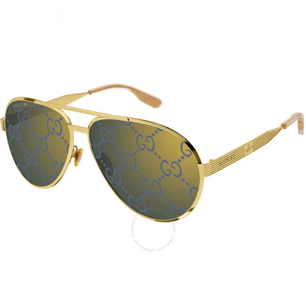 

Gucci Сонцезахисні окуляри Pilot Men S Gold With Blue Logo Mirror S gg1513S 005 64