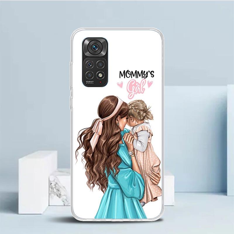 Mom Baby Girls Phone Case For Xiaomi Redmi Note 15 14 14S 13 12S 12 Pro Plus 11S 11 11T 11E 10S 10 + Soft TPU Back Cover Redmi N