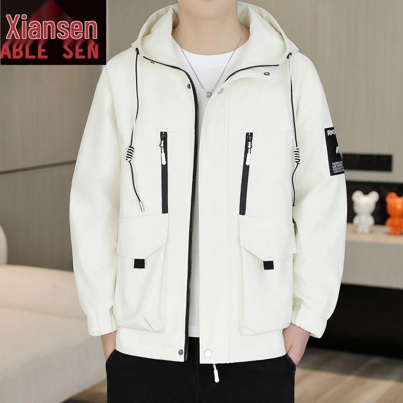 Stilvolle Kapuzenjacke im koreanischen Stil für Herren – Trendige lässige Übergangsjacke für Frühling/Herbst