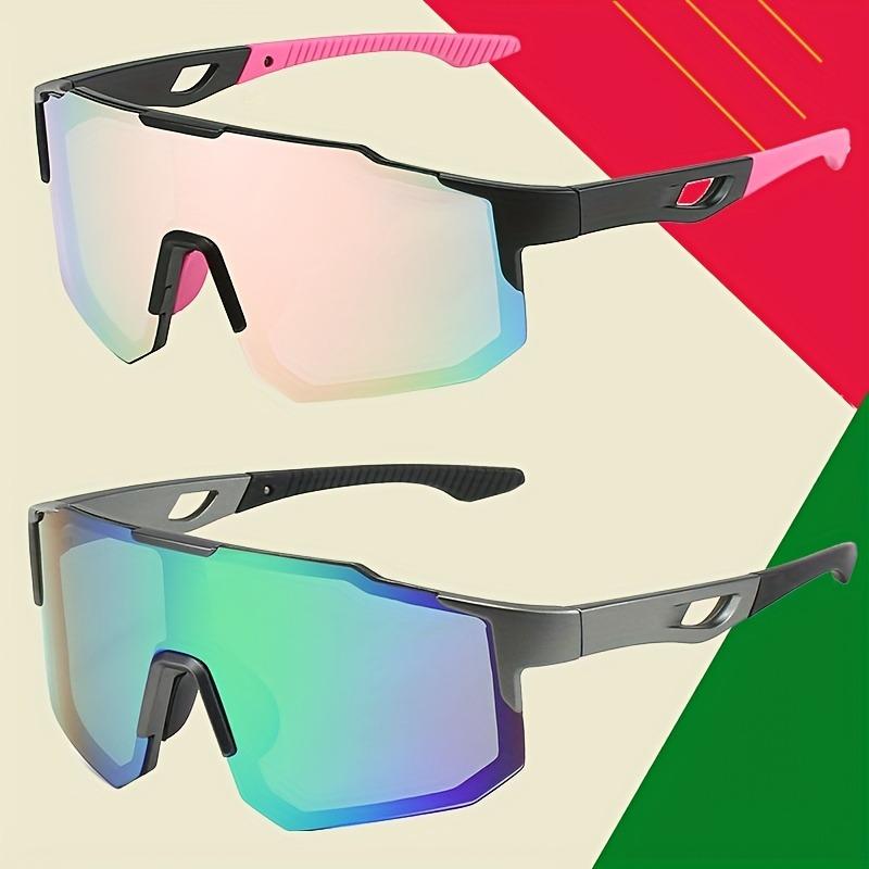 2 Piece Set of Men's and Women's Fashionable Glasses Colored PC Lenses Sports Baseball and Softball Glasses