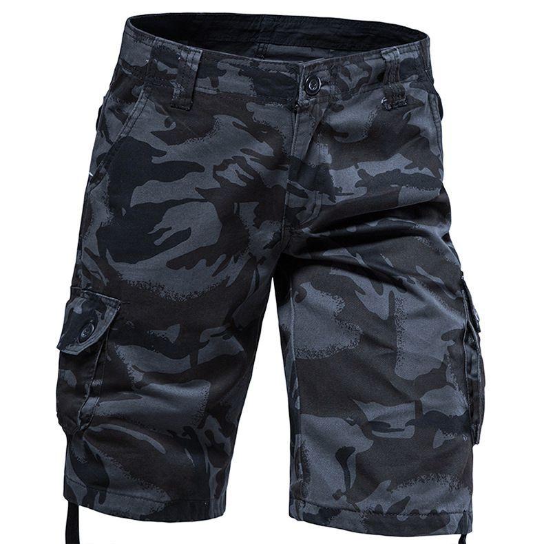 En's Camo Shorts Summer Casual Half Pants Camouflage Outdoor Sports Short Pants Side Pocket Cotton Breathable Shorts