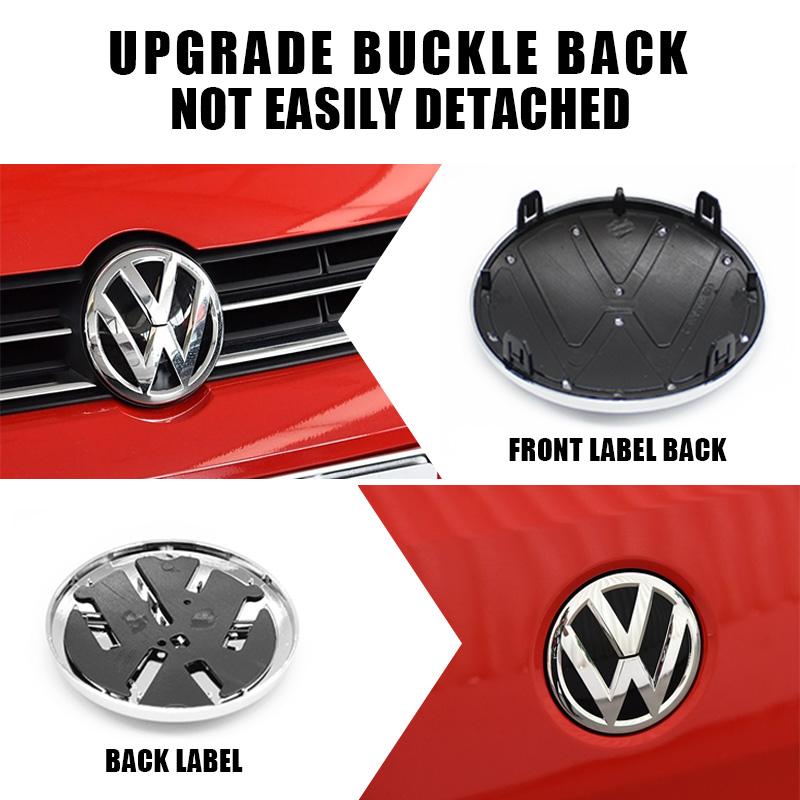 Per VOLKSWAGEN VW 2 Pezzi Emblema Griglia Anteriore Sostitutivo VW Emblema Logo Coperchio Baule Posteriore Decorativo Per Volkswagen Polo 6 6C 2014-2018