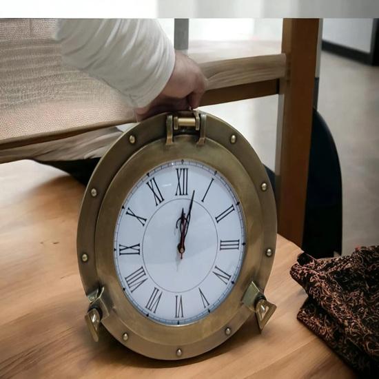 38,1 cm Nautische Maritime Schiffsuhr Marinezeit Strandstil Quarz Wanduhr Bullauge Heimdeko Geschenk, Einzugsgeschenk