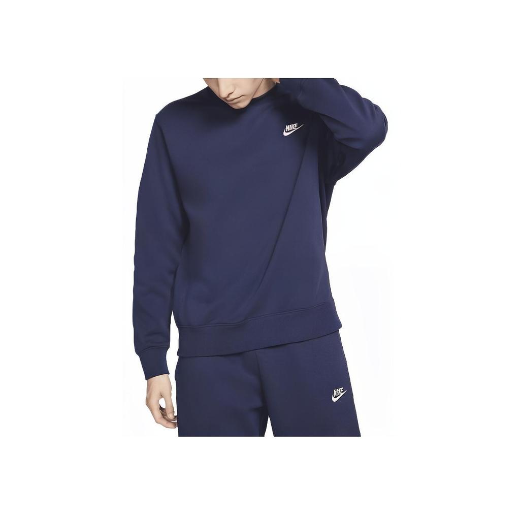 Nike Sportswear Club Fleece Crewneck Midnight Navy/White Unisex Streetwear BV2662-410