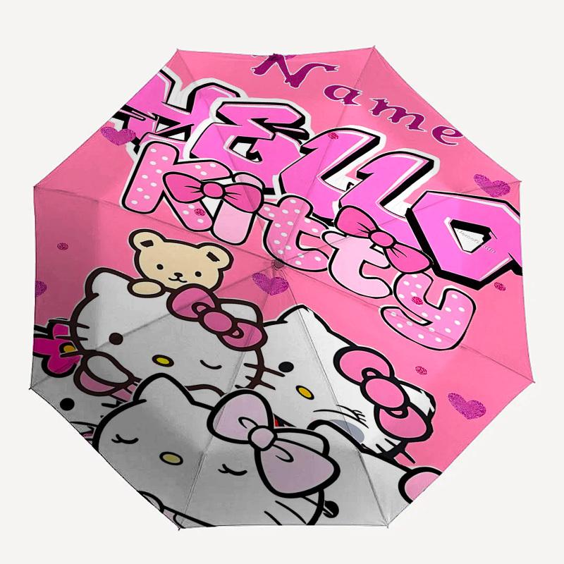 

1pc Hello Kitty Name custom umbrella Automatic Open/Close, 8-Rib Durable Frame Customizable Name/Text, Portable & Stylish for , 1050L