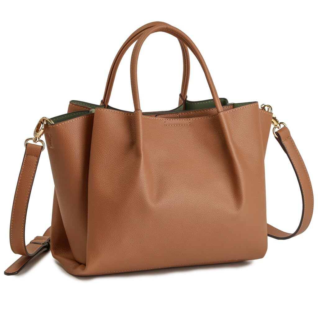 

Pragma Shoulder Tucked Lightweight Synthetic Leather Women s Bag, Crossbody, Adult, Lightweight, 2-Way Tote, Handle, Elegant, (Camel)