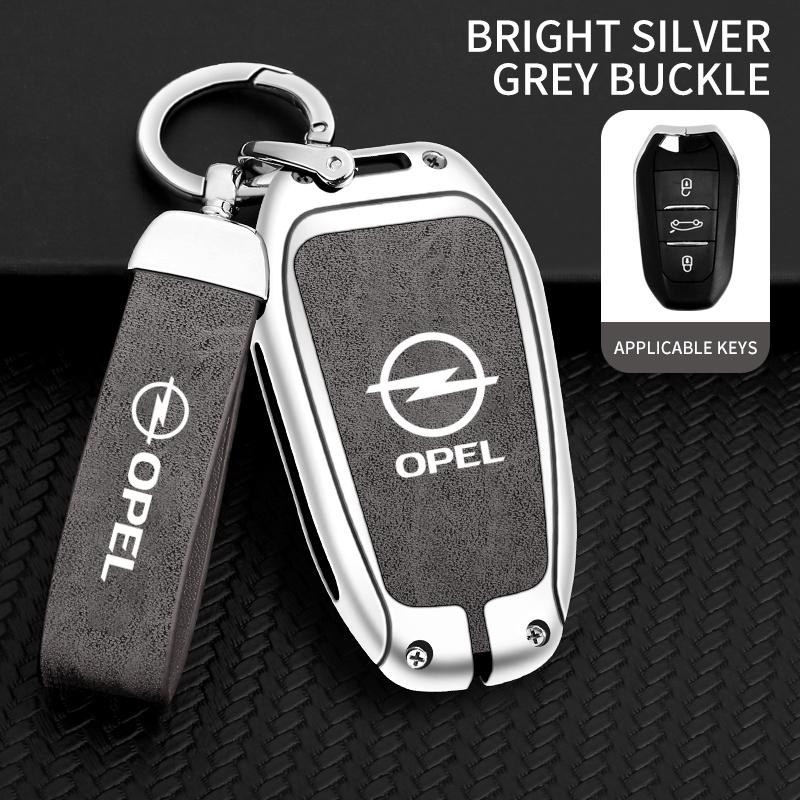 Kožené Zine Alloy Pouzdro na chytrý klíč od auta Kryt Chránič Klíčenka Pro Opel Mokka Corsa Astra Phev Grandland Hybrid 2025 Příslušenství