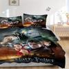 3pcs Harry Potter and the Deathly Hallows Printed Quilt Set - Soft and Comfortable Quilt Cover for Bedroom, Guest Room and Dormitory Decorat