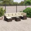 VidaXL Garden Lounge Set with Cushions 8 Pcs, Patio Sofas, Patio Furniture Set, Outdoor Furniture, Brown 3263519