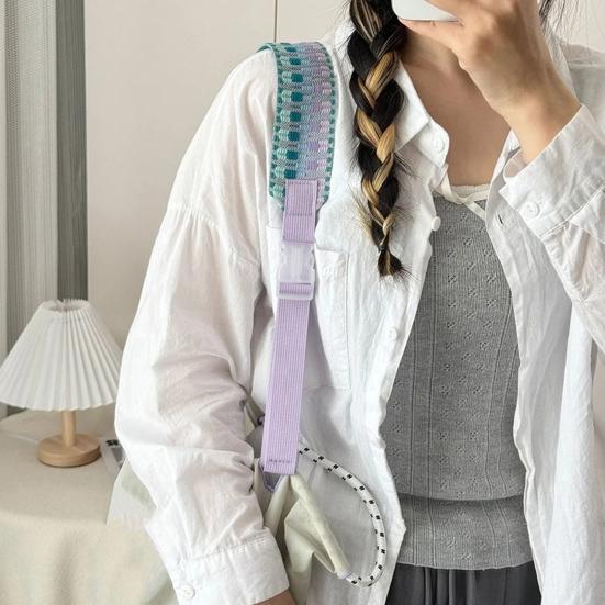 Plånbokssnöre Ersättning Axelrem Broderad Nylon Axelrem Justerbar Handväskrem Ersättning för Män Kvinnor Axelväska