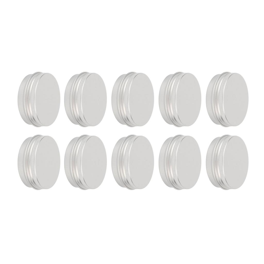 10Pcs Aluminum Jar Portable Round Aluminum Container Bottle with Screw Lid for Cosmetic Lip Balm Cream Tea