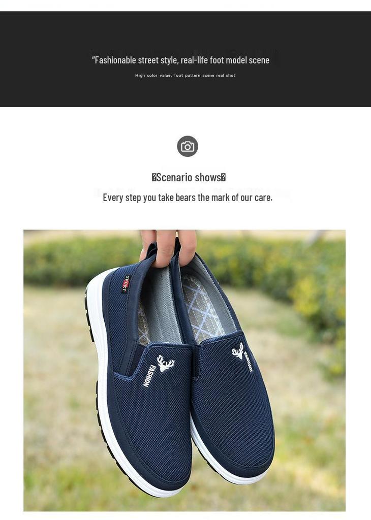 Spring & Autumn Non-Slip Breathable Lightweight Old Beijing Canvas Dad Shoes