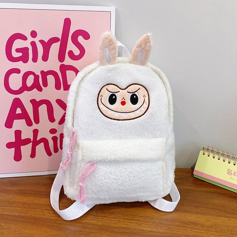 Cartoon Labubu Lovely Plush Backpack Girl Heart Large Capacity Outward Commuting Shoulders Bag Kids Birthday Gift