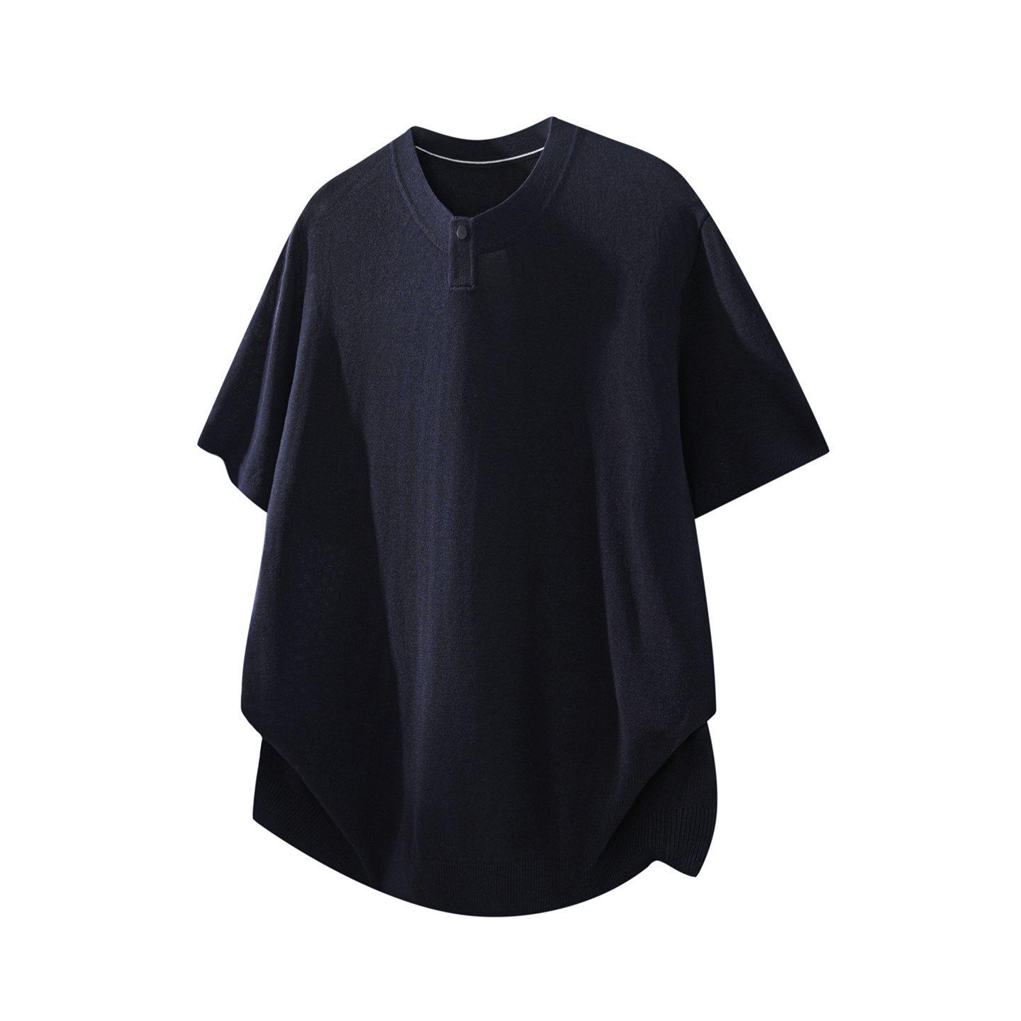 2026 Men s Trendy Loose Knit Short Sleeve - Japanese Style Summer Wear 3XL старый синий