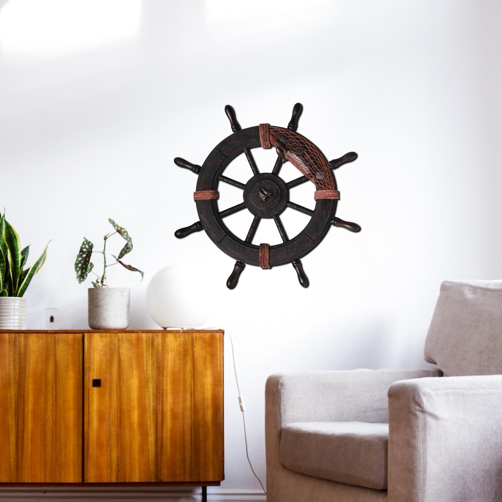 

Wooden Ship Wheel Decoration, Beach Steering Wall decor for art, Wheel, 45x4x45cm