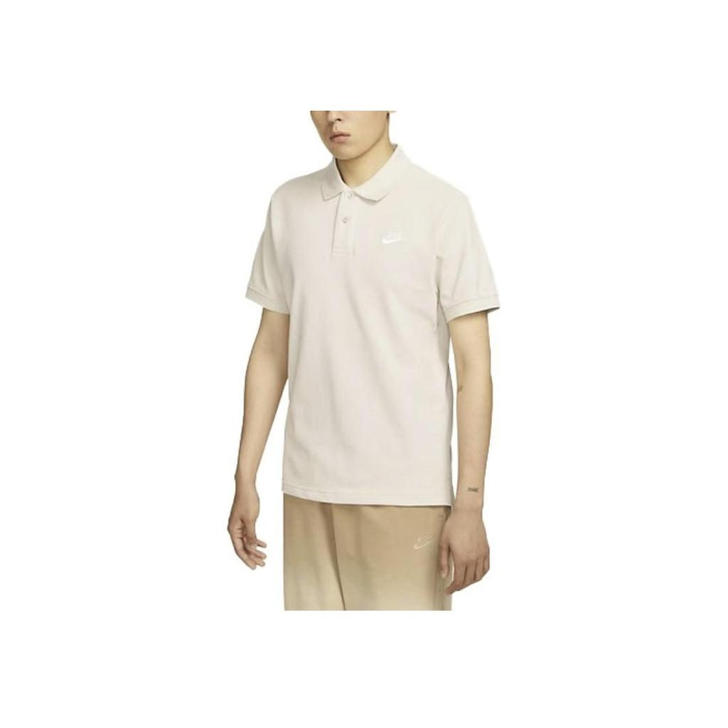 Nike Solid Color Logo Short Sleeve Polo Shirt Men Tops Light-Pink CJ4457-072