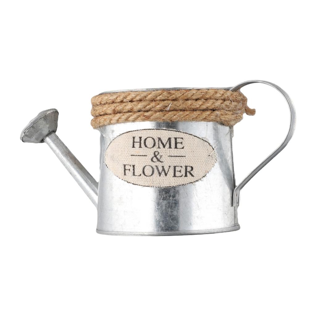 1pc Retro Water Bucket Sprinkler Pot Iron Flower Pots Metal Vase Home Garden Decorations Vintage Watering Can