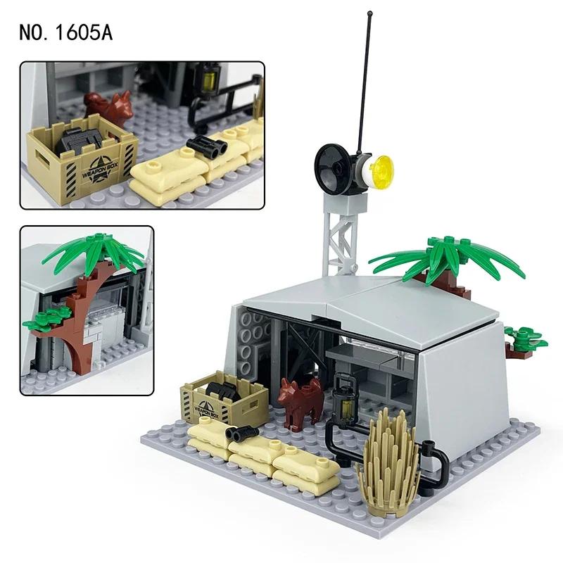 Military Moc Series Small Radar Station Command Post Building Blocks Bricks Toys Gifts with high quality