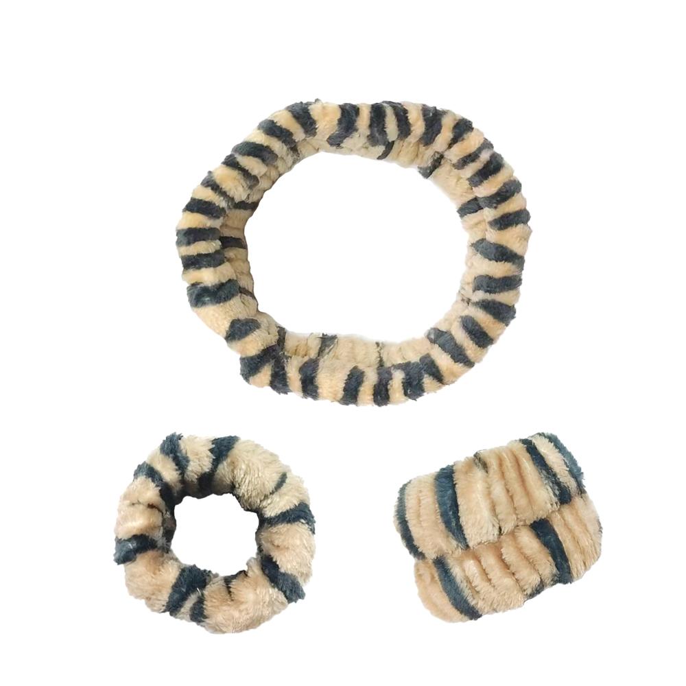 

3 шт./набор Милая плюшевая повязка на голову с леопардовым принтом и кошачьими ушками для женщин и девочек, для спа, умывания лица и макияжа, эластичная повязка на голову, эластичный браслет на запястье