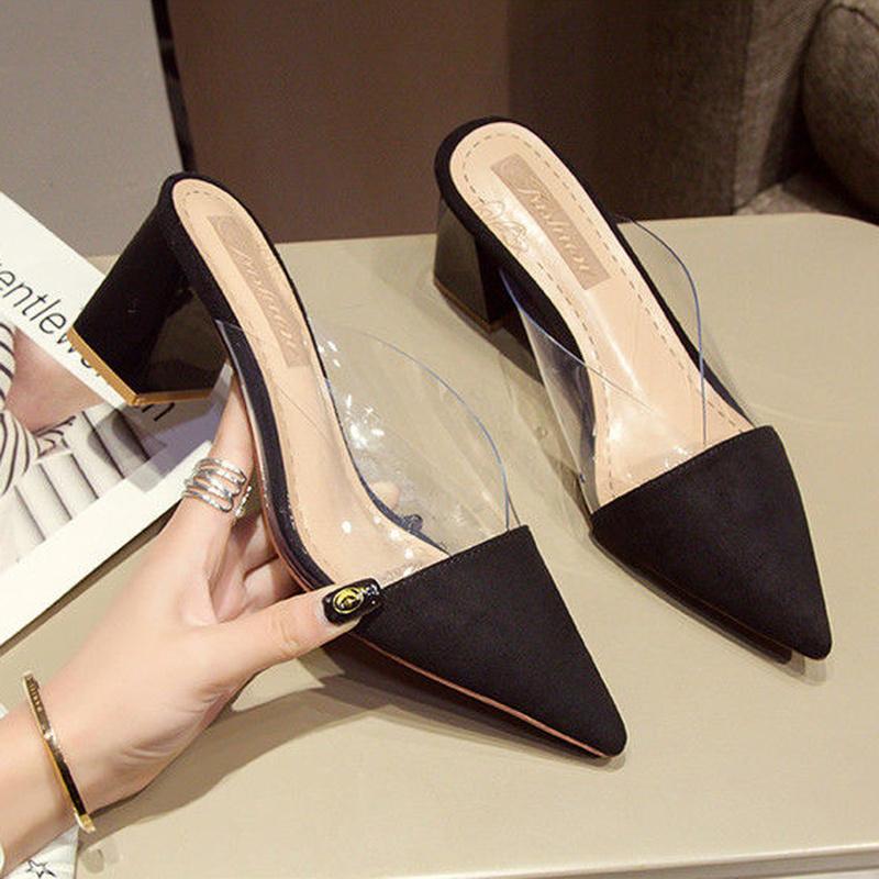 Elegante Klare High Heels frauen Pantoletten Schuhe Frauen Strass Sandalen Hausschuhe Mit Hohen Absätzen Luxus Party Designer Sommer 2024 Slipper