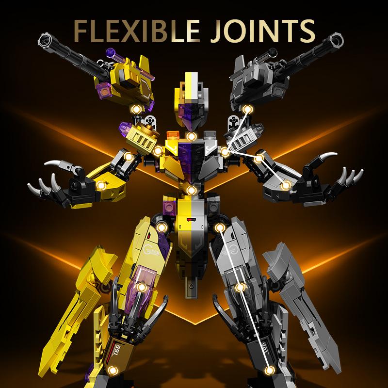 SEMBO BLOCK Action Figures Assembly Building Blocks Transform Mech Model Bricks Ornament Kids Idea Toys for Boys Halloween Gifts
