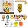 Forest Animal Aluminum Foil First Birthday Decoration Scene Arrangement Latex Balloon Set