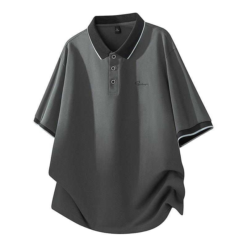 Sommer Ice Silk Herren Kurzarm T-Shirt Herren Kurzarm Poloshirt