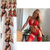 Elegant Women Sexy Lingerie Nightwear Dress Babydoll G-string Lace Bra Set For Romantic Evenings