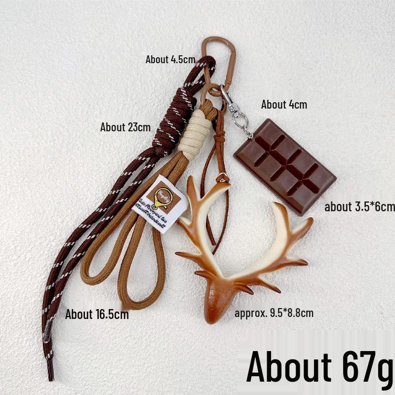 INS-Style Miu Series Alkaline Water Bread Bag - Cute Chocolate Pendant Jewelry Keychain
