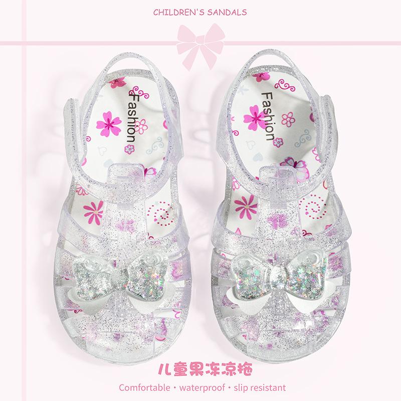 

Girls Princess Sandals - Summer Children s Beach Shoes - Head-shaped Jelly Shoes - Crystal Shoes 23