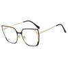 Square hollow flat mirror new anti-blue glasses frame European and American plain face high-end sense versatile glasses frame women