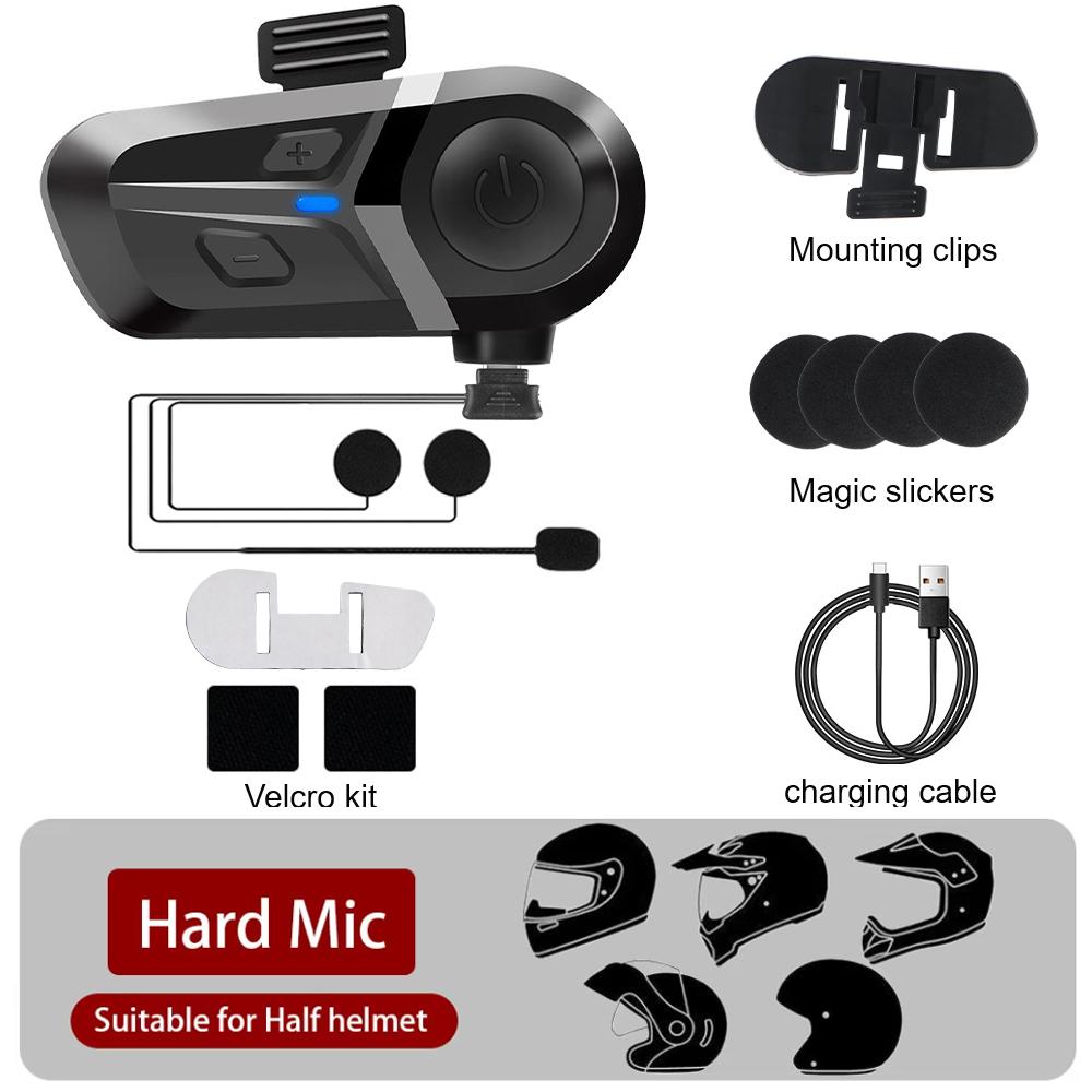 Wasserdichtes Soft-/Hartmikrofon Kabellose L1-Unterstützung 2-Telefon-Verbindung Bluetooth 5.3 Headset Motorradhelm-Kopfhörer