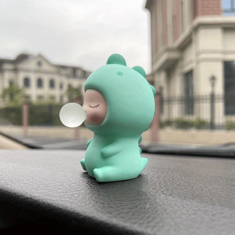 1 pièce Décoration de Voiture Dinosaure à Bulles, Petite Figurine Mignonne Créative Décoration Intérieure de Voiture vert
