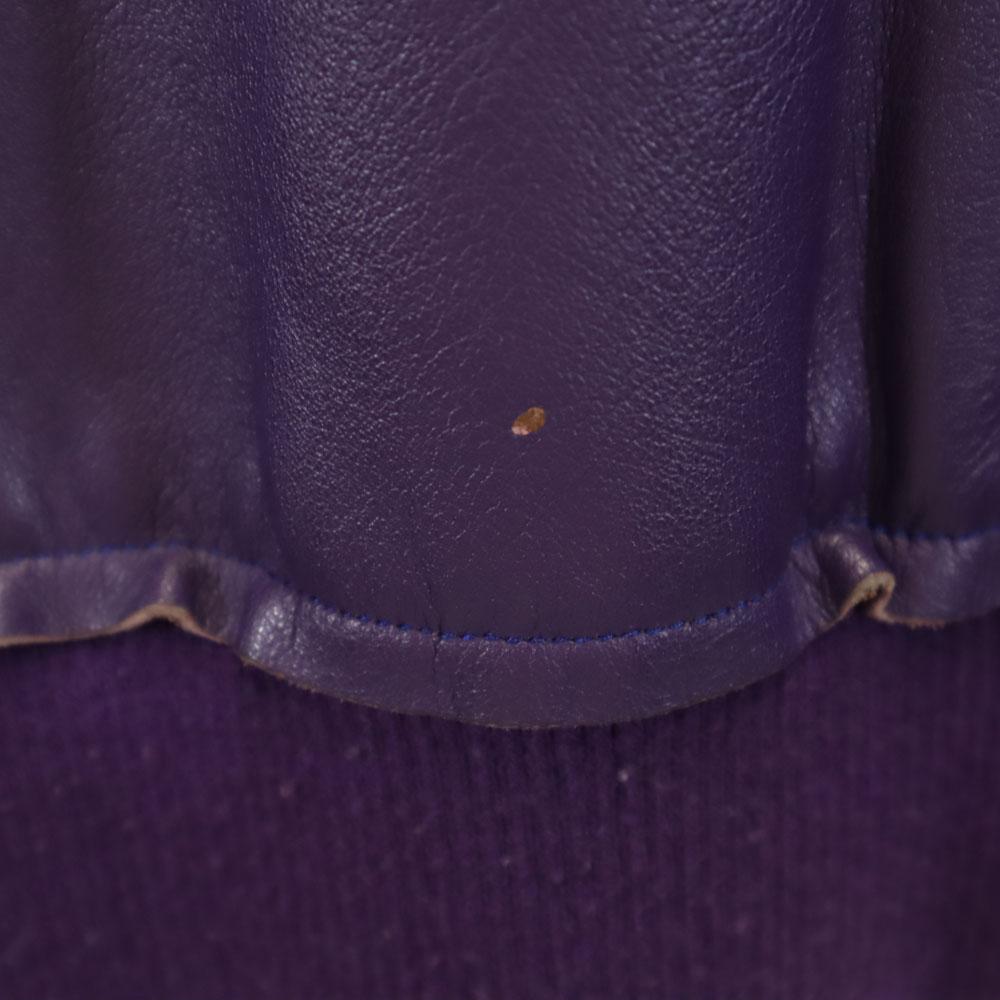 Needles Made In Japan Leather Jacket XS Purple Nepenthes Blouson Men's Used