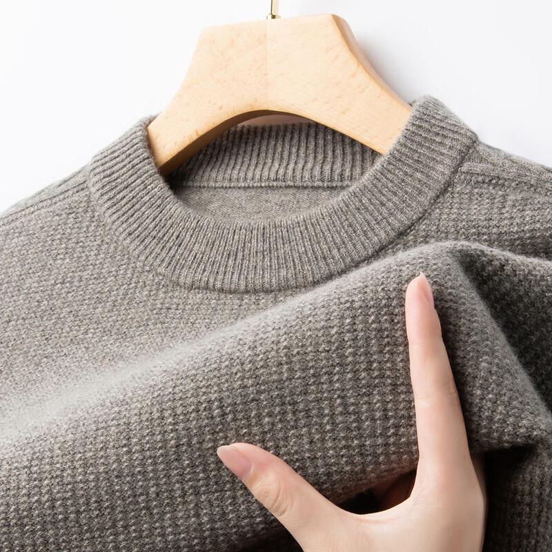 

FAPAI Мужской свитер из 100% мериносовой шерсти, утолщенный, с круглым вырезом 2XL 54